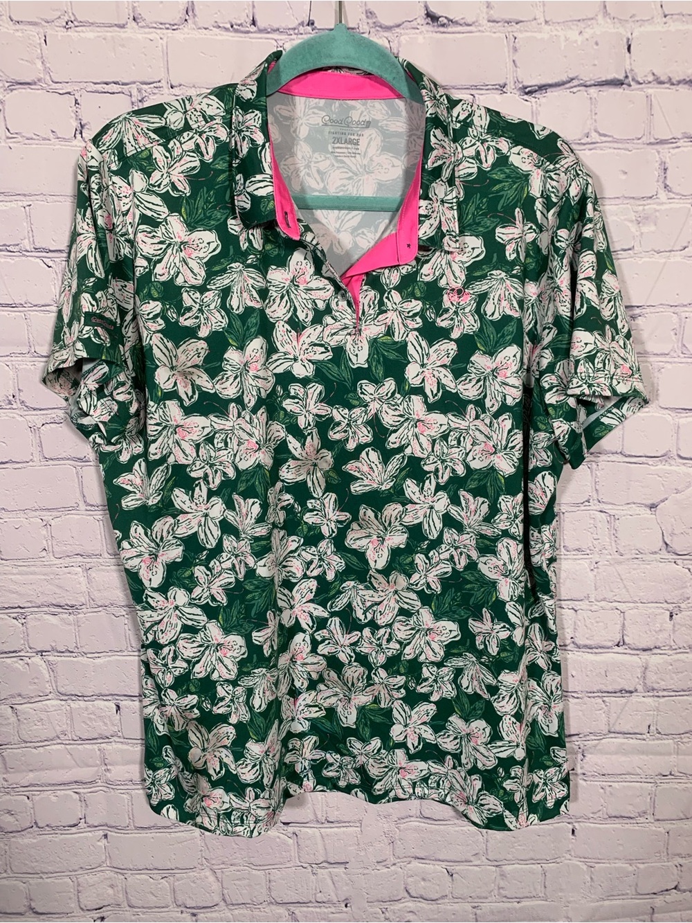 Good Good Golf Womens Azalea Polo in Sunday Green Size 2XL Golf Prep Casual